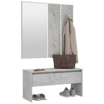 Hallway Furniture Set - Concrete Grey Engineered Wood