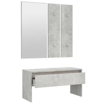 Hallway Furniture Set - Concrete Grey Engineered Wood