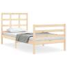 Single Solid Wood Bed Frame with Headboard | HipoMarket UK