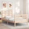 Single Solid Wood Bed Frame with Headboard | HipoMarket UK