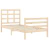 Single Solid Wood Bed Frame with Headboard | HipoMarket UK