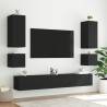 Stylish TV Wall Cabinet with LED Lights – Black 40.5x35x40 cm