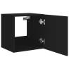 Stylish TV Wall Cabinet with LED Lights – Black 40.5x35x40 cm