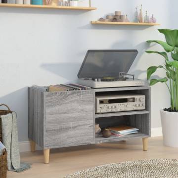 Stylish Grey Sonoma Record Cabinet - 84.5x38x48 cm