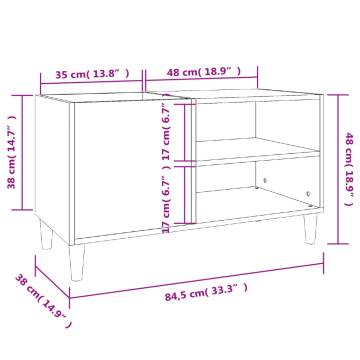 Stylish Grey Sonoma Record Cabinet - 84.5x38x48 cm