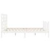 White King Size Bed Frame with Headboard - Solid Pine Wood