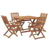 5 Piece Garden Dining Set - Solid Acacia Wood Furniture