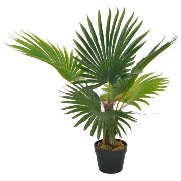 Lifelike 70 cm Artificial Palm Plant with Pot - Green