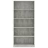 5-Tier Book Cabinet Concrete Grey | Stylish Storage Solution