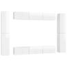 10 Piece High Gloss White TV Cabinet Set | Hipomarket