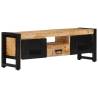 Solid Mango Wood TV Cabinet - Industrial Style, 120x30x40 cm