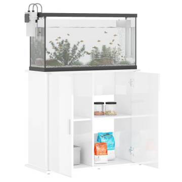 High Gloss White Aquarium Stand - 81x36x73 cm | Hipo Market