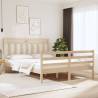 Bed Frame Solid Wood 120x190 cm Small Double Colour natural Size 120 x 190 cm 