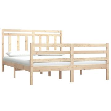 Solid Wood Bed Frame 120x190 cm - Classic Small Double Design