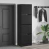 Shoe Cabinet with 4 Flip-Drawers - Black 60x42x204 cm