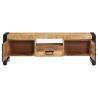 Solid Mango Wood TV Cabinet - Industrial Style, 120x30x40 cm