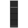 Shoe Cabinet with 4 Flip-Drawers - Black 60x42x204 cm