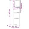 Shoe Cabinet with 4 Flip-Drawers - Black 60x42x204 cm