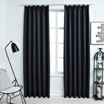 Blackout Curtains with Hooks - Anthracite 140x175 cm | HipoMarket