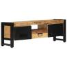 Solid Mango Wood TV Cabinet - Industrial Style, 120x30x40 cm