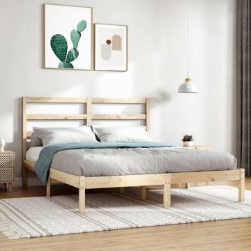 Solid Wood Pine Bed Frame 140x190 cm - Stylish & Durable