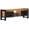 Solid Mango Wood TV Cabinet - Industrial Style, 120x30x40 cm