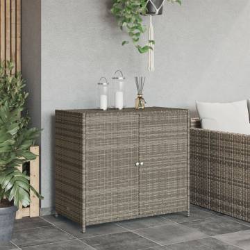 Garden Storage Cabinet Grey - 83x45x76 cm Poly Rattan