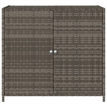 Garden Storage Cabinet Grey - 83x45x76 cm Poly Rattan