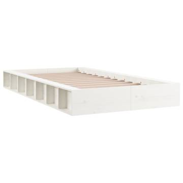 White Solid Wood Bed Frame 100x200 cm | Hipomarket UK