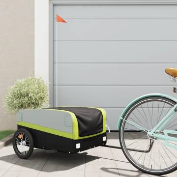 Bike Trailer Black and Green - 45 kg Iron | HipoMarket