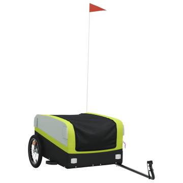 Bike Trailer Black and Green - 45 kg Iron | HipoMarket