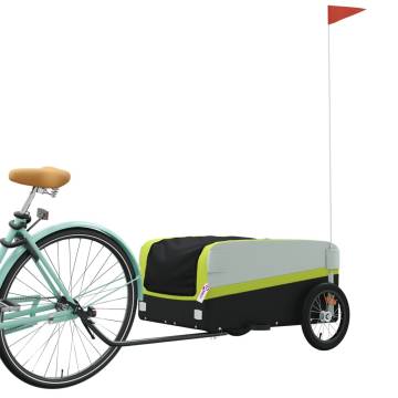 Bike Trailer Black and Green - 45 kg Iron | HipoMarket