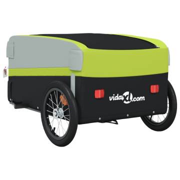 Bike Trailer Black and Green - 45 kg Iron | HipoMarket