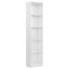 5-Tier High Gloss White Book Cabinet - Stylish Storage Solution