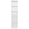 5-Tier High Gloss White Book Cabinet - Stylish Storage Solution