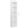 5-Tier High Gloss White Book Cabinet - Stylish Storage Solution