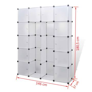 Modular Cabinet 14 Compartments - Stylish White Storage Solution