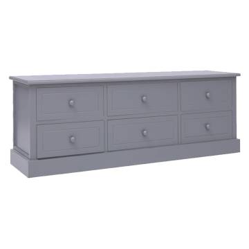 Dark Grey TV Cabinet - Solid Wood Paulownia | HipoMarket