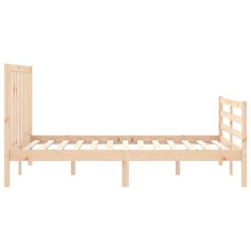 Solid Wood Bed Frame with Headboard 120x200 cm | HipoMarket