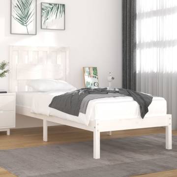 White Solid Wood Pine Bed Frame 90x190 cm - Single Bed