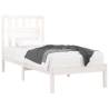 White Solid Wood Pine Bed Frame 90x190 cm - Single Bed