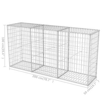 Gabion Basket Galvanised Steel 200x50x100 cm | Hipomarket