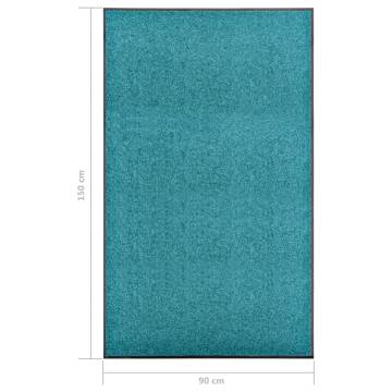 Washable Cyan Doormat 90x150 cm - Indoor/Outdoor | Hipomarket