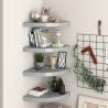 Floating Corner Shelves 4 pcs Grey 35x35x3.8 cm MDF Colour grey Size 35 x 35 x 3.8 cm Quantity in Package 4 Number of Pieces 1 