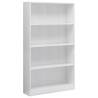 4-Tier High Gloss White Book Cabinet - Stylish Storage Solution