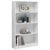 4-Tier High Gloss White Book Cabinet - Stylish Storage Solution