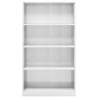 4-Tier High Gloss White Book Cabinet - Stylish Storage Solution