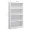 4-Tier High Gloss White Book Cabinet - Stylish Storage Solution