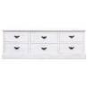 Antique White TV Cabinet - Solid Wood, 108x30x40 cm