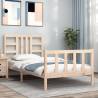 Bed Frame with Headboard 100x200 cm Solid Wood Colour natural Size 100 x 200 cm 